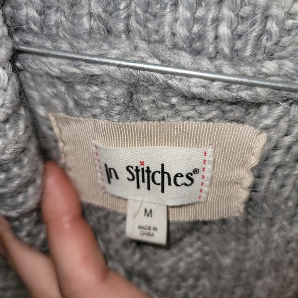 In Stitches sh.sl. raised collar wool/alpaca cardigan - Picture 3 of 5